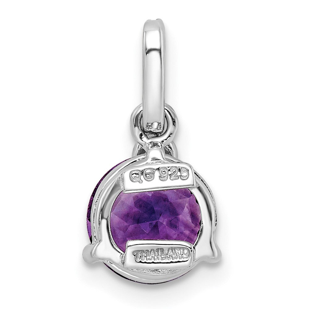 FJC Finejewelers 925 Sterling Silver Circle Amethyst and White Topaz Charm 16 x 8 mm