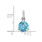 FJC Finejewelers 925 Sterling Silver Rhodium Plated Circle Swiss Blue Topaz/White Topaz Charm 16 x 8 mm
