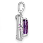 FJC Finejewelers 925 Sterling Silver Oval Amethyst White Topaz Charm 18 x 10 mm