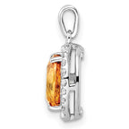 FJC Finejewelers 925 Sterling Silver Oval 1.86t.w. Citrine/White Topaz Charm 15 x 10 mm