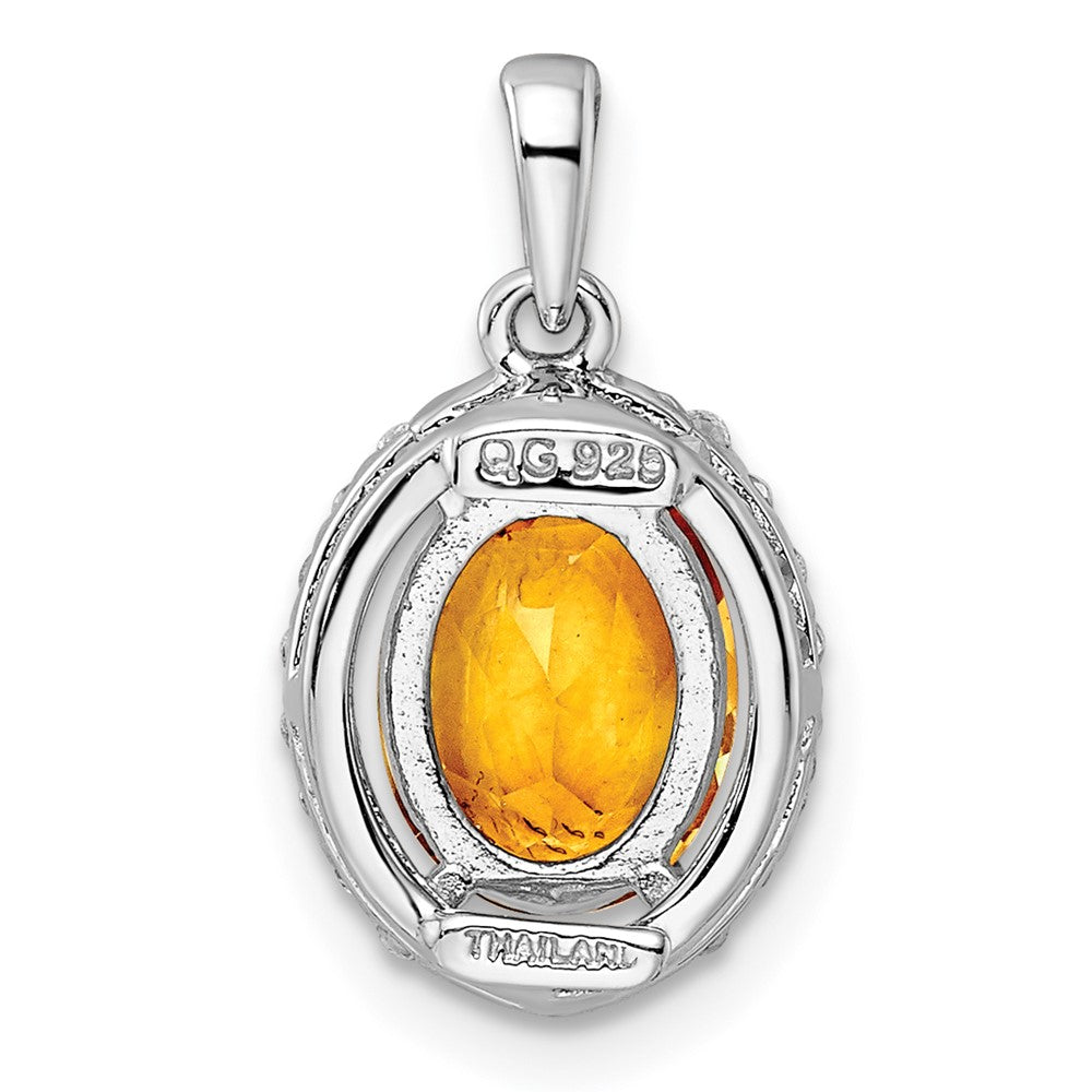 FJC Finejewelers 925 Sterling Silver Oval 1.86t.w. Citrine/White Topaz Charm 15 x 10 mm