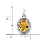 FJC Finejewelers 925 Sterling Silver Oval 1.86t.w. Citrine/White Topaz Charm 15 x 10 mm