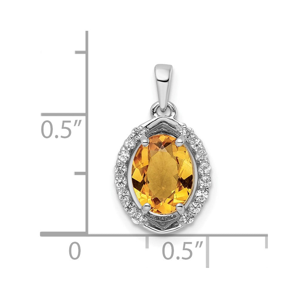 FJC Finejewelers 925 Sterling Silver Oval 1.86t.w. Citrine/White Topaz Charm 15 x 10 mm