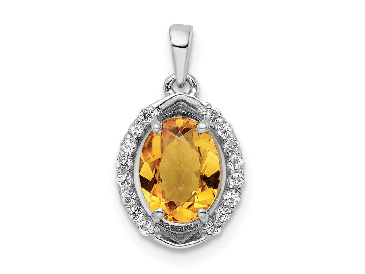 FJC Finejewelers 925 Sterling Silver Oval 1.86t.w. Citrine/White Topaz Charm 15 x 10 mm