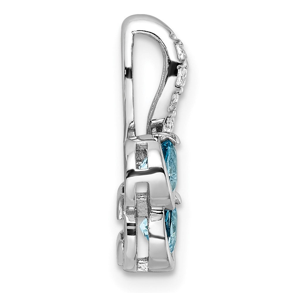FJC Finejewelers 925 Sterling Silver Blue Topaz and White Topaz Charm 18 x 8 mm