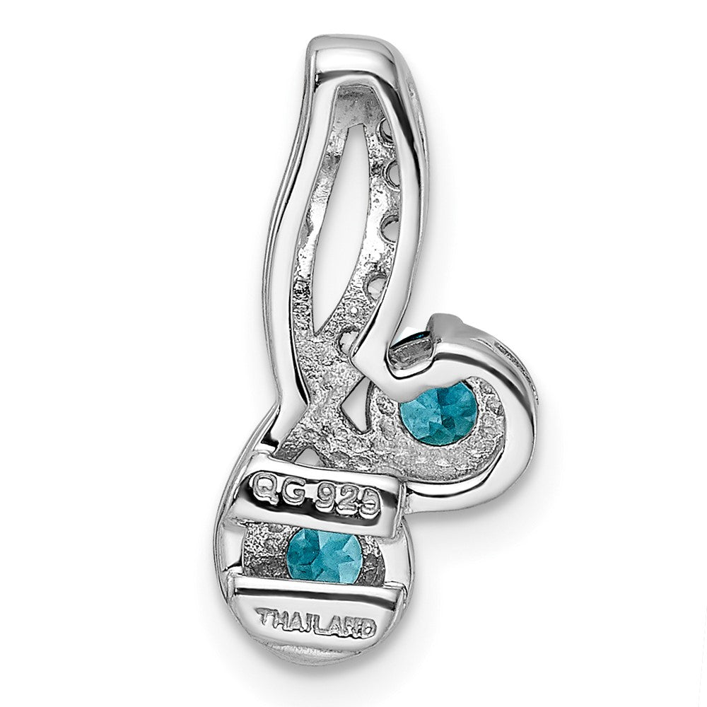 FJC Finejewelers 925 Sterling Silver Blue Topaz and White Topaz Charm 18 x 8 mm