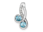 FJC Finejewelers 925 Sterling Silver Blue Topaz and White Topaz Charm 18 x 8 mm
