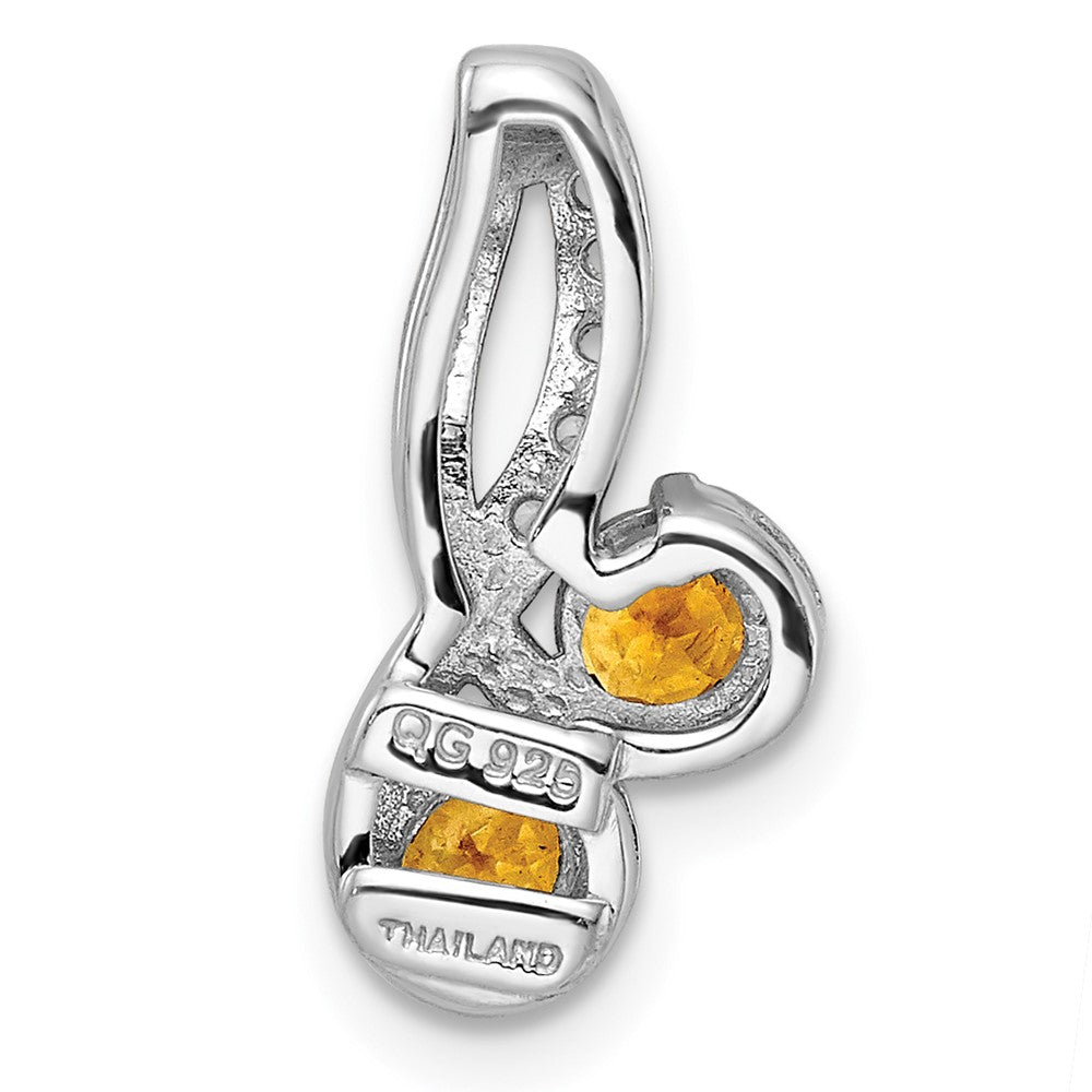 FJC Finejewelers 925 Sterling Silver Double Circle Citrine and White Topaz Charm 18 x 8 mm