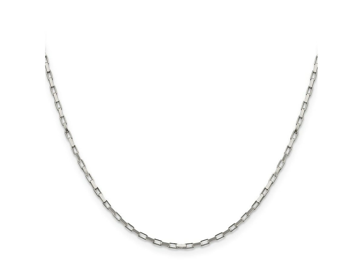 FJC Finejewelers 925 Sterling Silver Elongated Box Chain 22 Inches x 1.65 mm