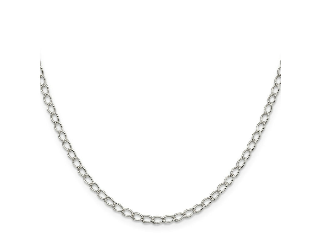 FJC Finejewelers 925 Sterling Silver Half Round Wire Open Curb Chain 16 Inches x 3 mm