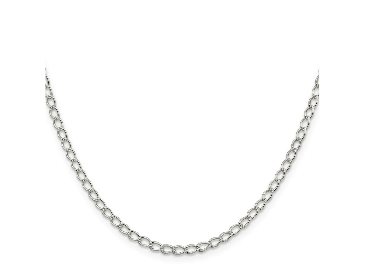 FJC Finejewelers 925 Sterling Silver Half Round Wire Open Curb Chain 16 Inches x 3 mm