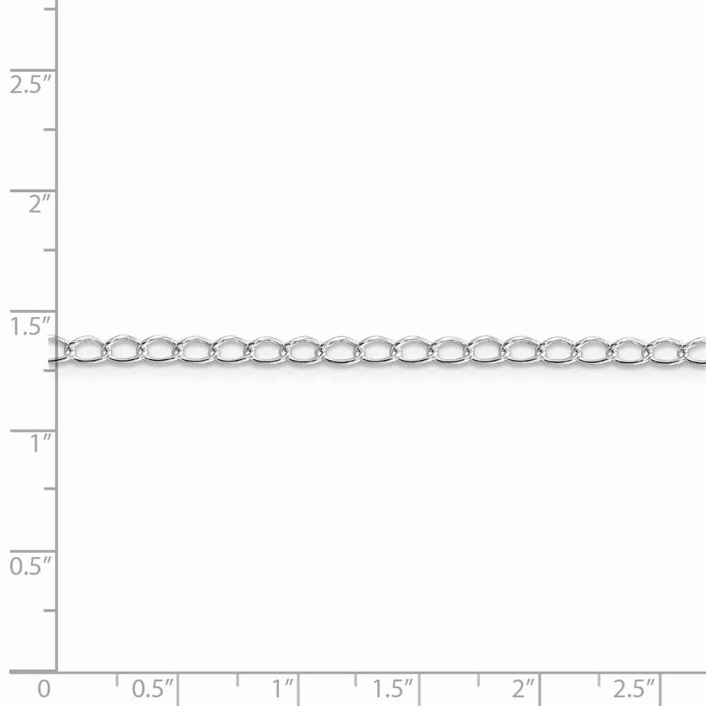 FJC Finejewelers 925 Sterling Silver Half Round Wire Open Curb Chain 18 Inches x 3 mm