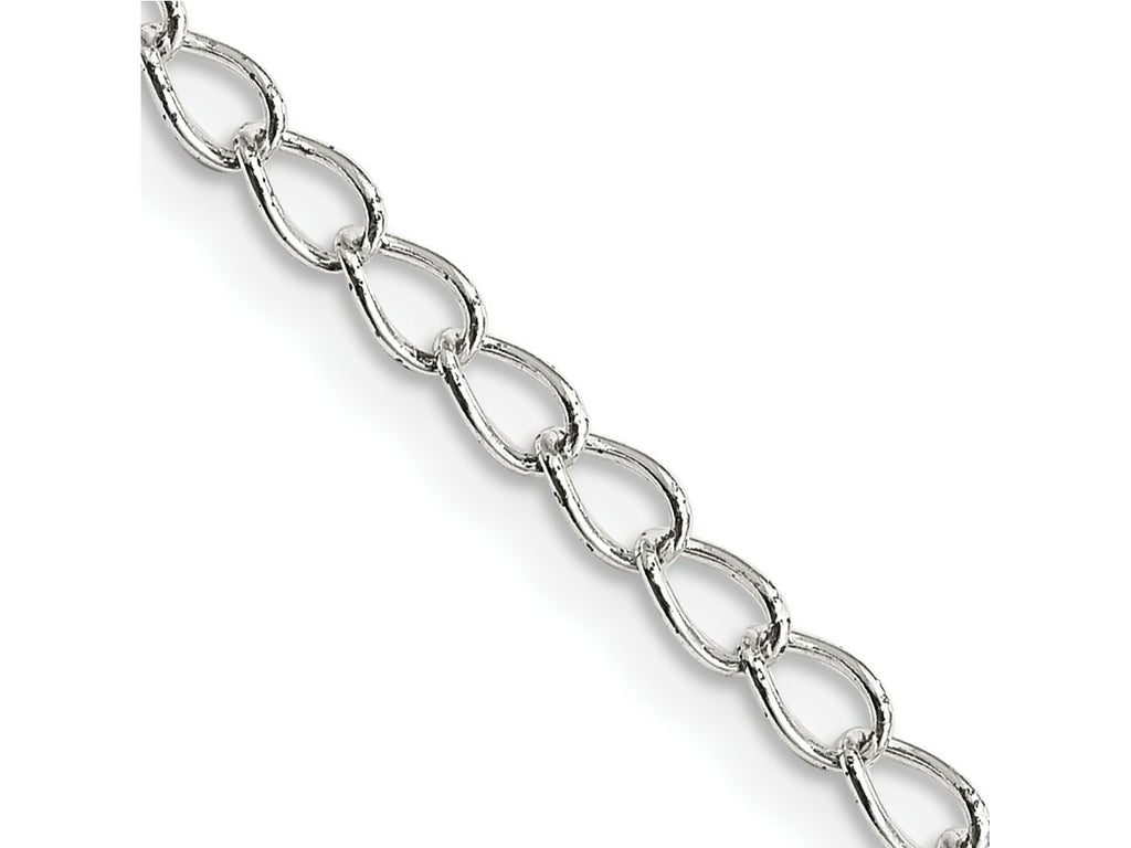 FJC Finejewelers 925 Sterling Silver Half Round Wire Open Curb Chain 18 Inches x 3 mm