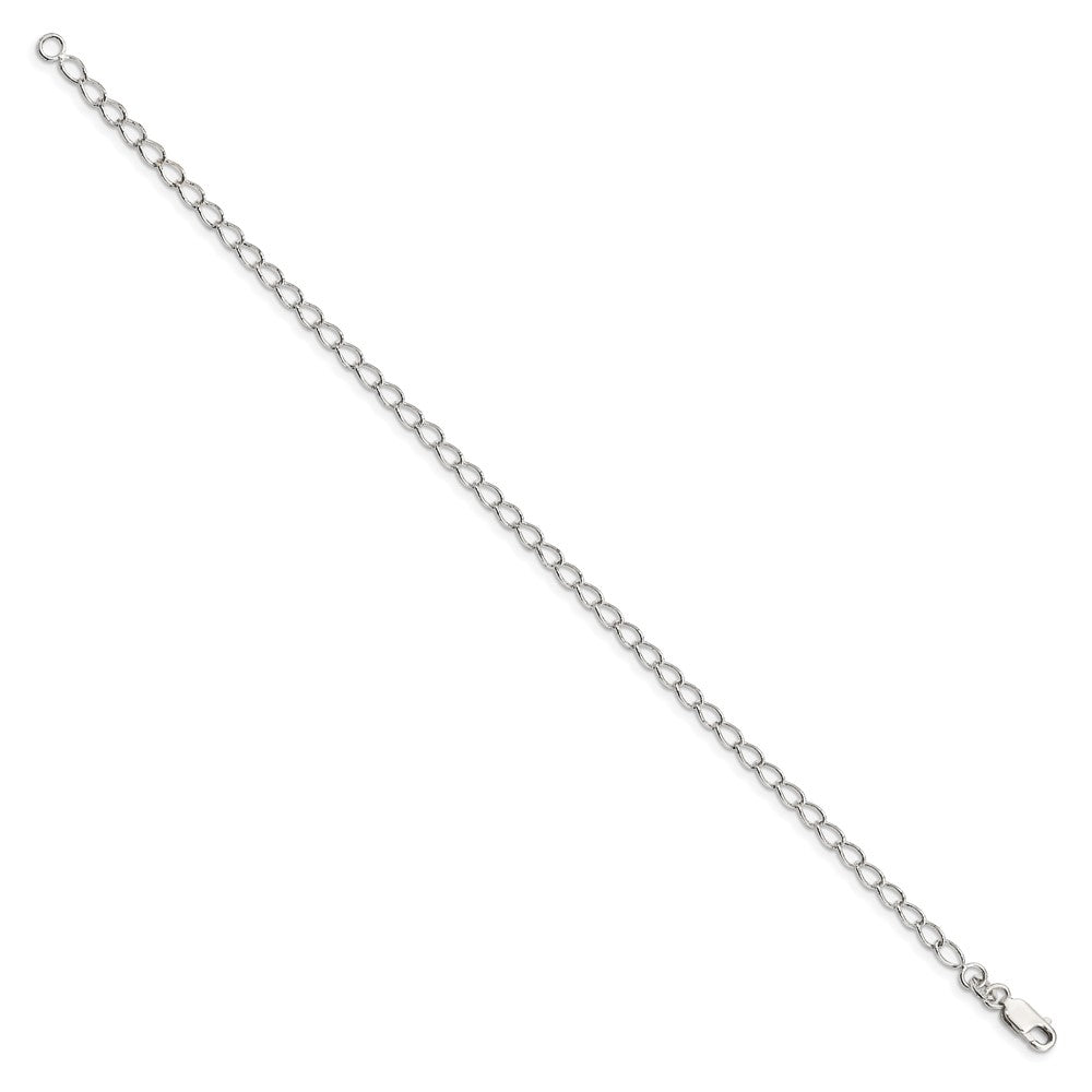 FJC Finejewelers 925 Sterling Silver Half Round Wire Open Curb Chain Bracelet 7 Inches x 3 mm