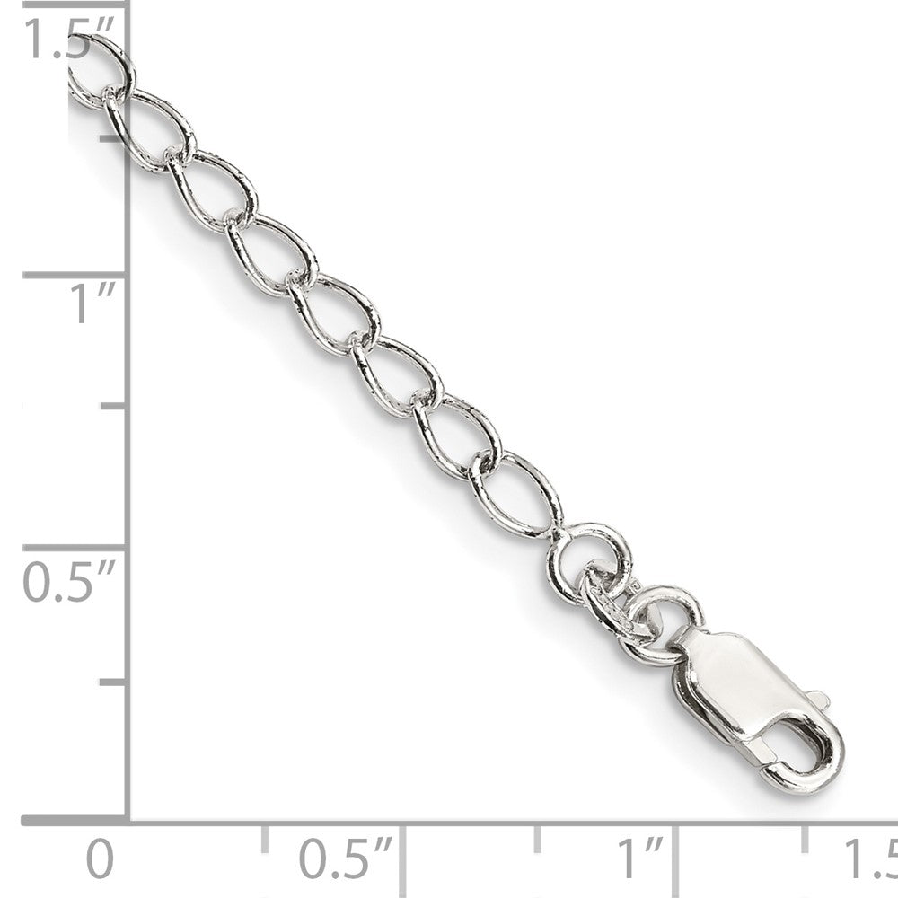 FJC Finejewelers 925 Sterling Silver Half Round Wire Open Curb Chain Bracelet 7 Inches x 3 mm