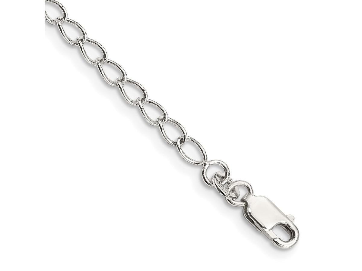 FJC Finejewelers 925 Sterling Silver Half Round Wire Open Curb Chain Bracelet 7 Inches x 3 mm