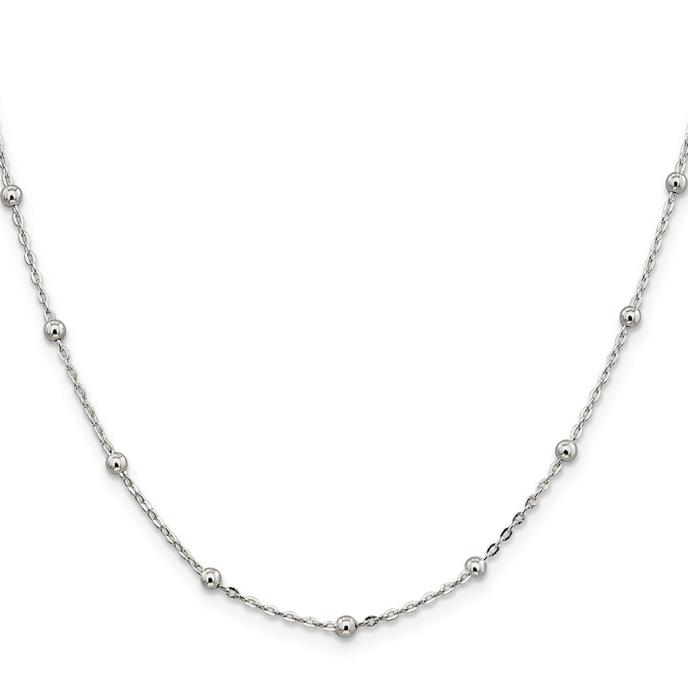 FJC Finejewelers 925 Sterling Silver Ball Fancy Beaded Chain 18 Inches x 1.3 mm