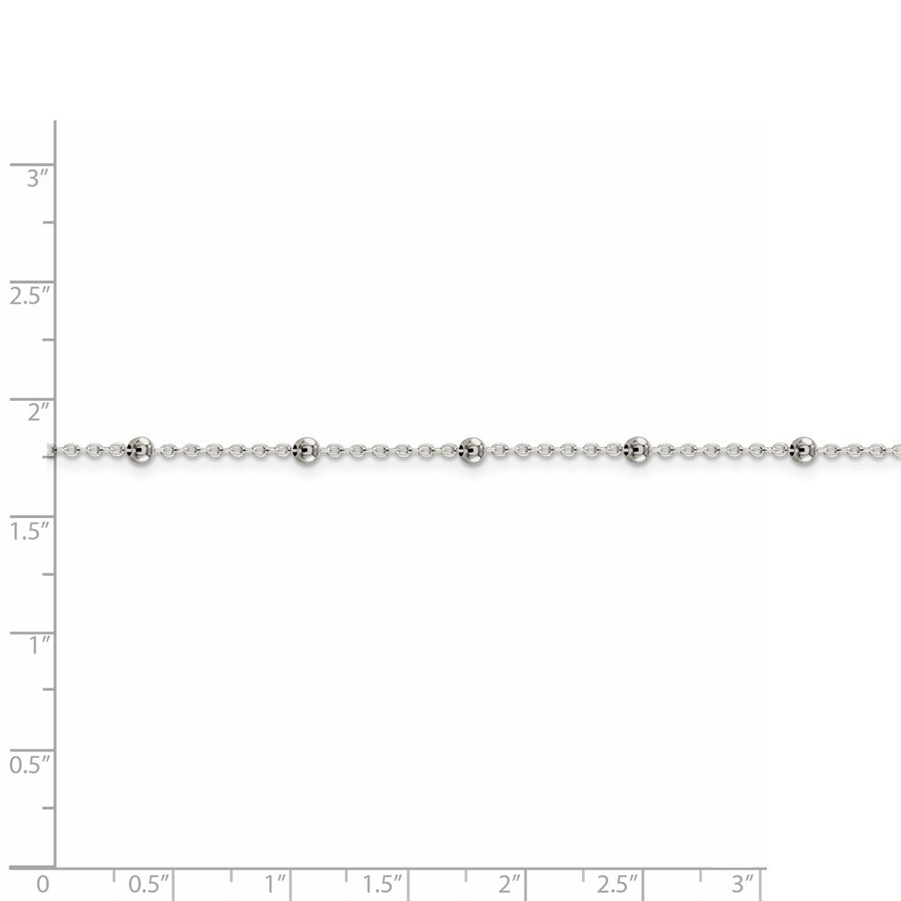 FJC Finejewelers 925 Sterling Silver Ball Fancy Beaded Chain 18 Inches x 1.3 mm