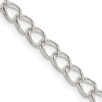 FJC Finejewelers 925 Sterling Silver Half round Wire Open Curb Chain 20 Inches x 4.5 mm