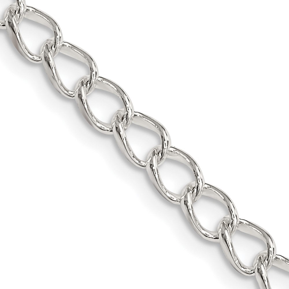 FJC Finejewelers 925 Sterling Silver Half round Wire Open Curb Chain 20 Inches x 4.5 mm