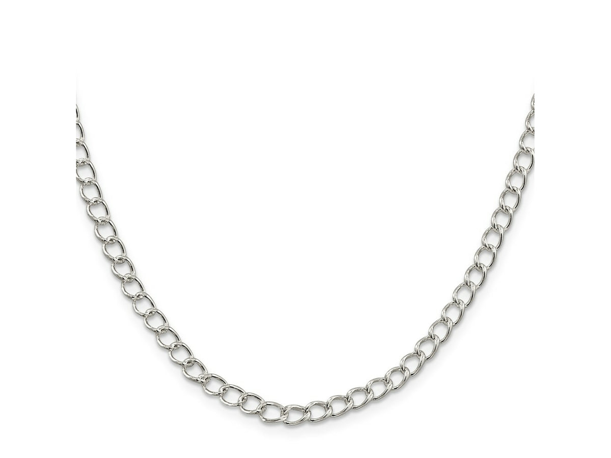FJC Finejewelers 925 Sterling Silver Half round Wire Open Curb Chain 20 Inches x 4.5 mm