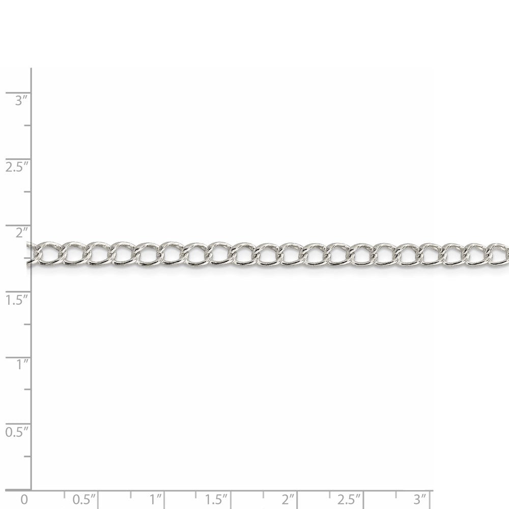 FJC Finejewelers 925 Sterling Silver Half round Wire Open Curb Chain 24 Inches x 4.5 mm