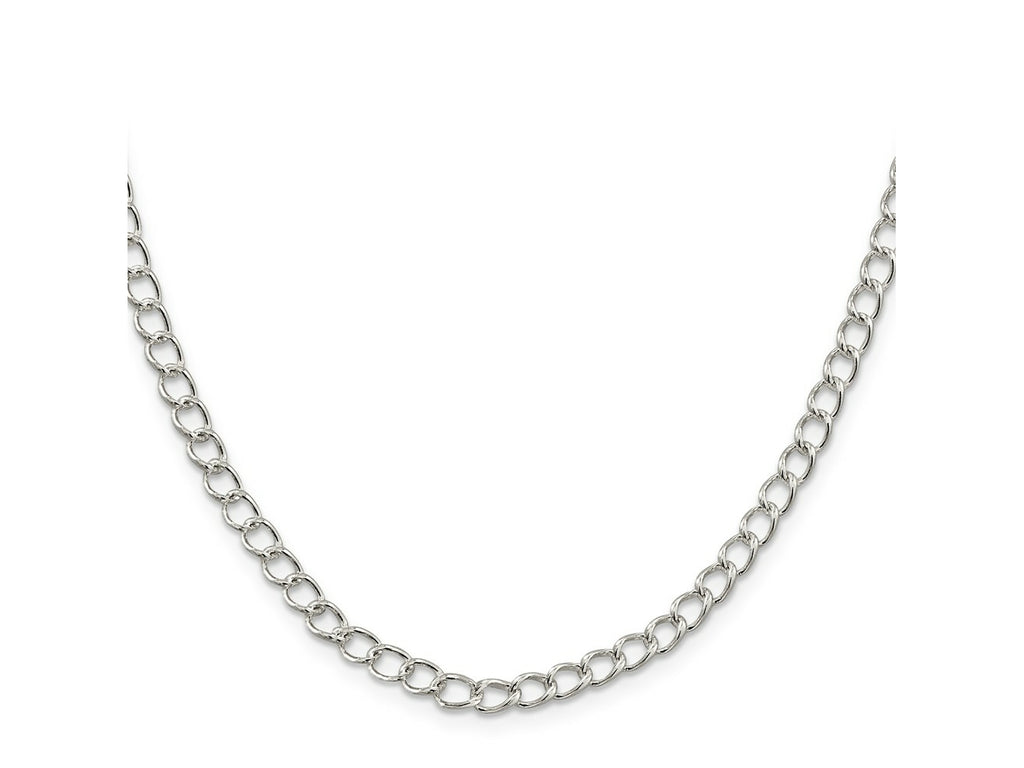 FJC Finejewelers 925 Sterling Silver Half round Wire Open Curb Chain 24 Inches x 4.5 mm