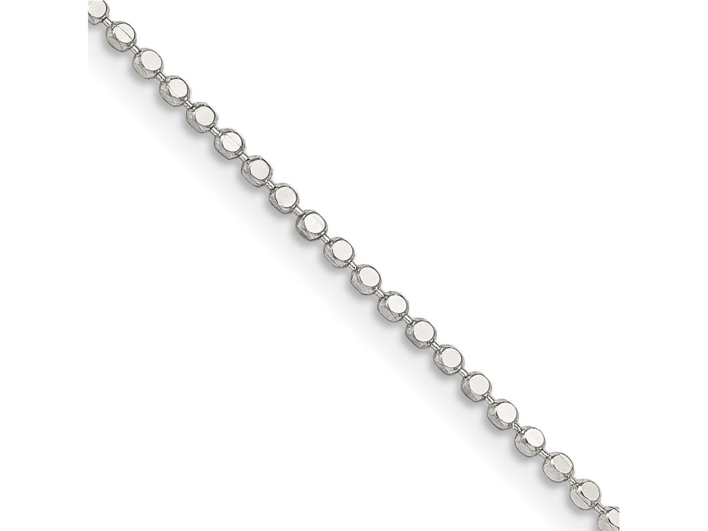 FJC Finejewelers 925 Sterling Silver Ball Square Fancy Beaded Chain 14 Inches x 1.15 mm