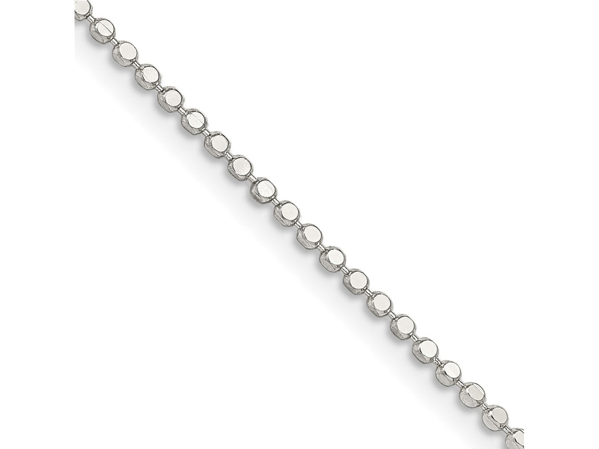 FJC Finejewelers 925 Sterling Silver Ball Square Fancy Beaded Chain 14 Inches x 1.15 mm