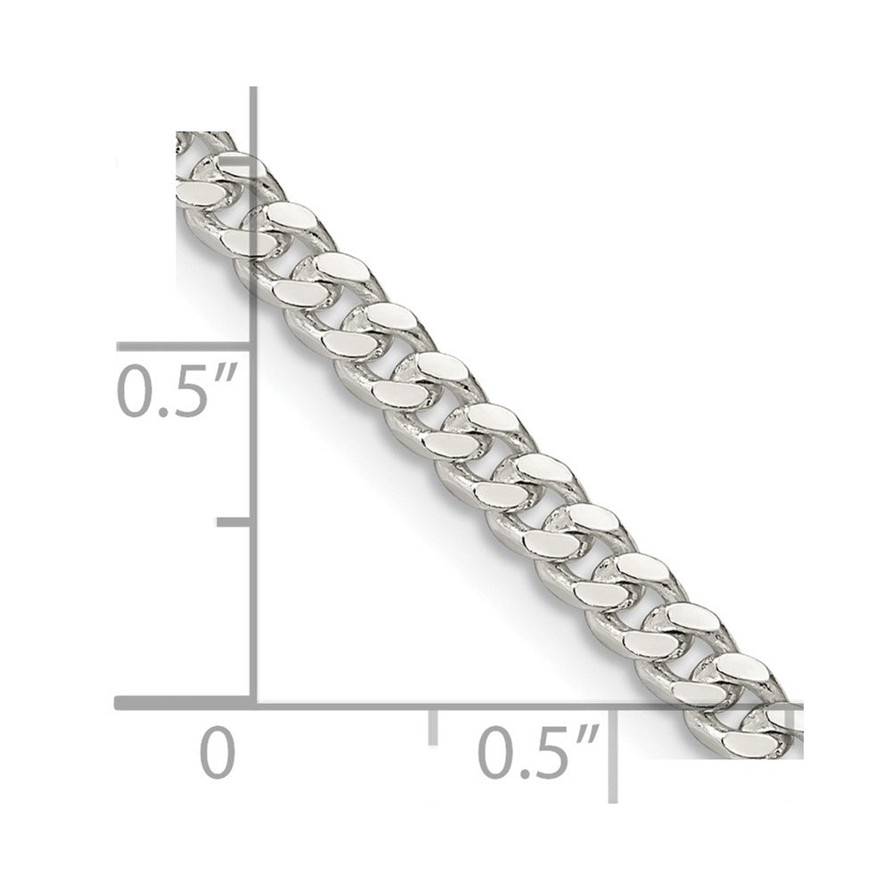 FJC Finejewelers 925 Sterling Silver Bright Cut Domed Curb Chain 18 Inches x 3.25 mm