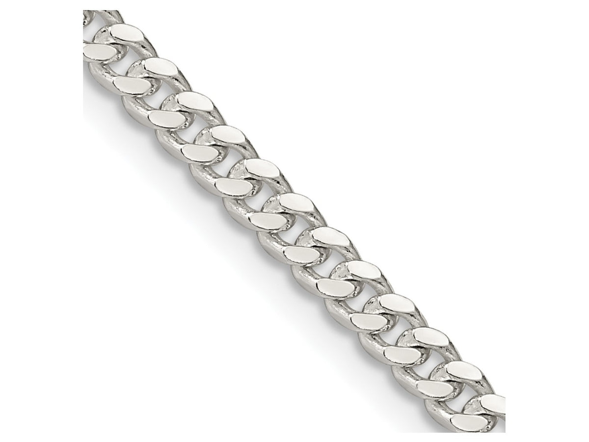 FJC Finejewelers 925 Sterling Silver Bright Cut Domed Curb Chain 22 Inches x 3.25 mm
