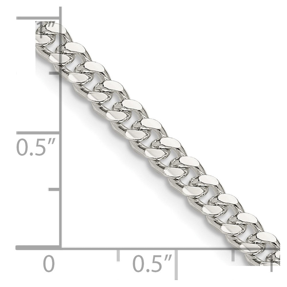 FJC Finejewelers 925 Sterling Silver Domed with Side Bright Cut Curb Chain 18 Inches x 4 mm