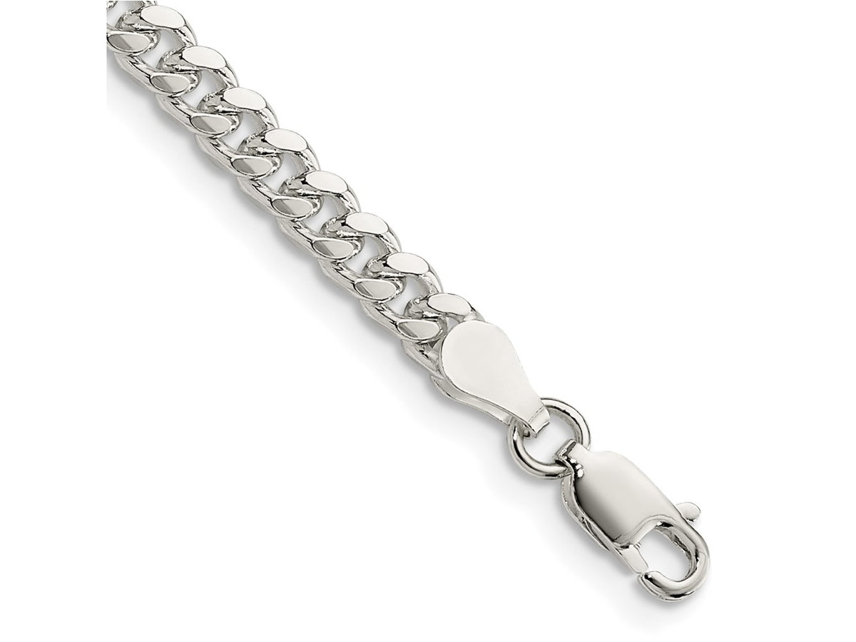 FJC Finejewelers 925 Sterling Silver Domed with Side Bright Cut Curb Chain Bracelet 7 Inches x 4 mm