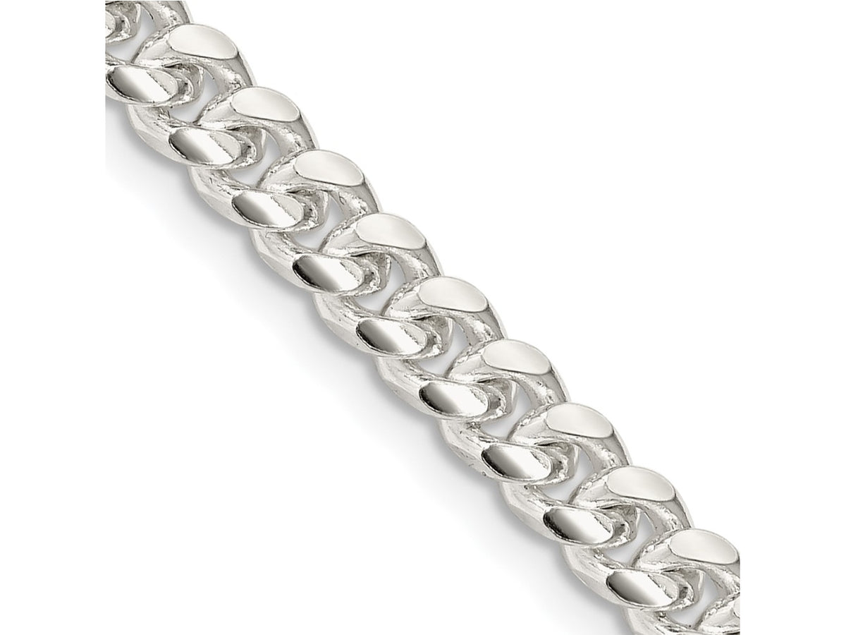 FJC Finejewelers 925 Sterling Silver Domed with Side Bright Cut Curb Chain 24 Inches x 5 mm