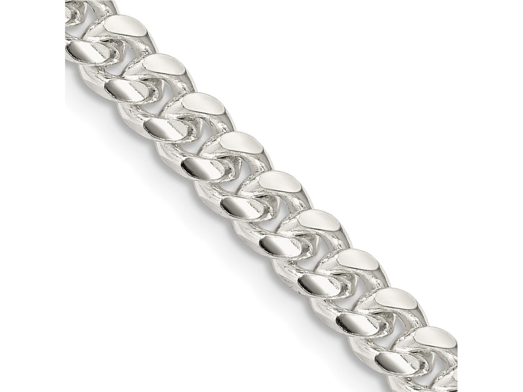 FJC Finejewelers 925 Sterling Silver Domed with Side Bright Cut Curb Chain 26 Inches x 5 mm