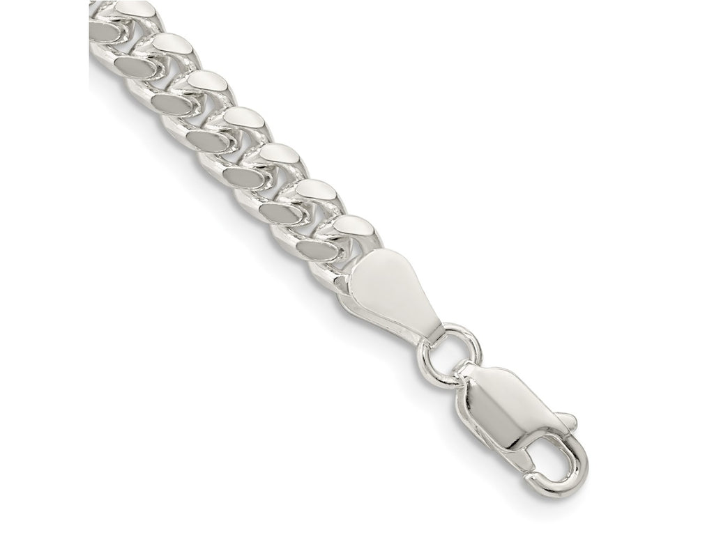 FJC Finejewelers 925 Sterling Silver Domed with Side Bright Cut Curb Chain Bracelet 7 Inches x 5 mm