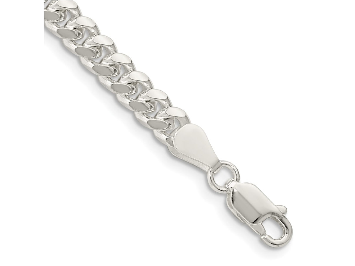 FJC Finejewelers 925 Sterling Silver Domed with Side Bright Cut Curb Chain Bracelet 7 Inches x 5 mm