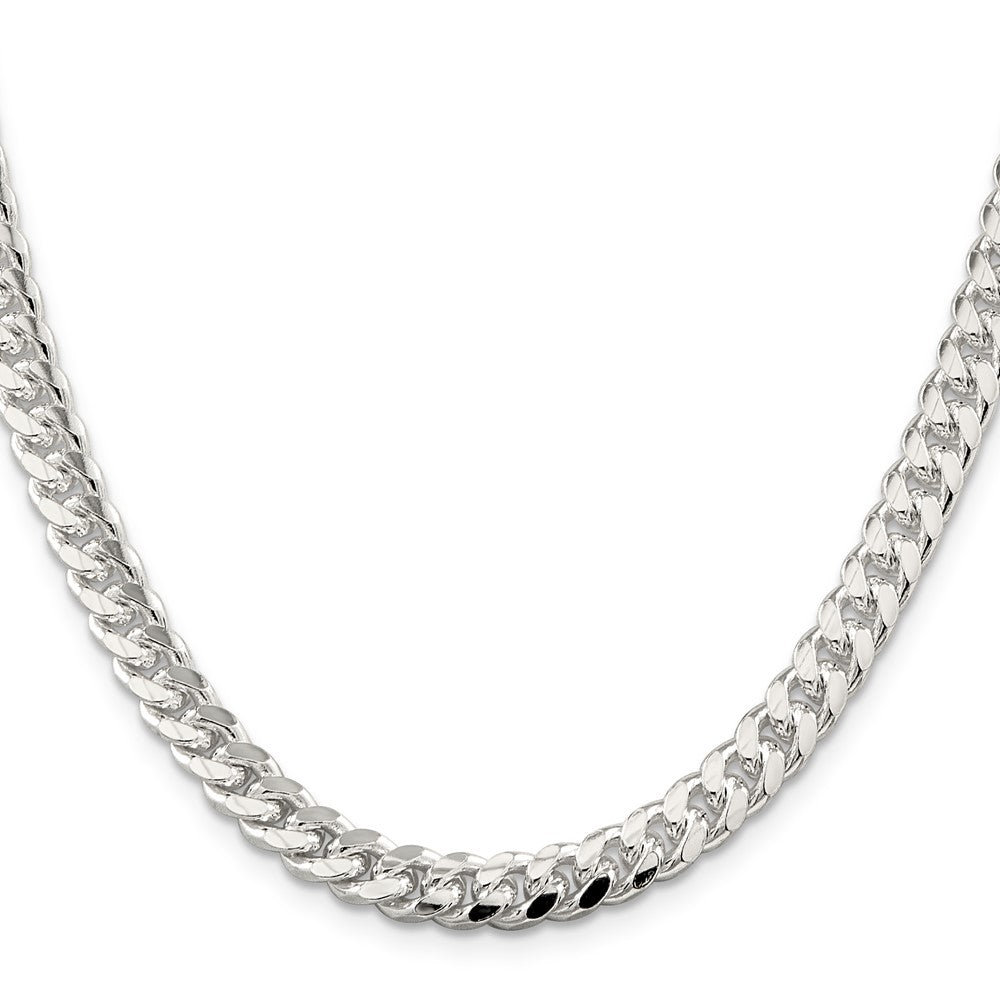 FJC Finejewelers 925 Sterling Silver Domed with Side Bright Cut Curb Chain 24 Inches x 7 mm
