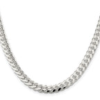FJC Finejewelers 925 Sterling Silver Domed with Side Bright Cut Curb Chain 24 Inches x 7 mm