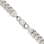 FJC Finejewelers 925 Sterling Silver Domed with Side Bright Cut Curb Chain 24 Inches x 7 mm