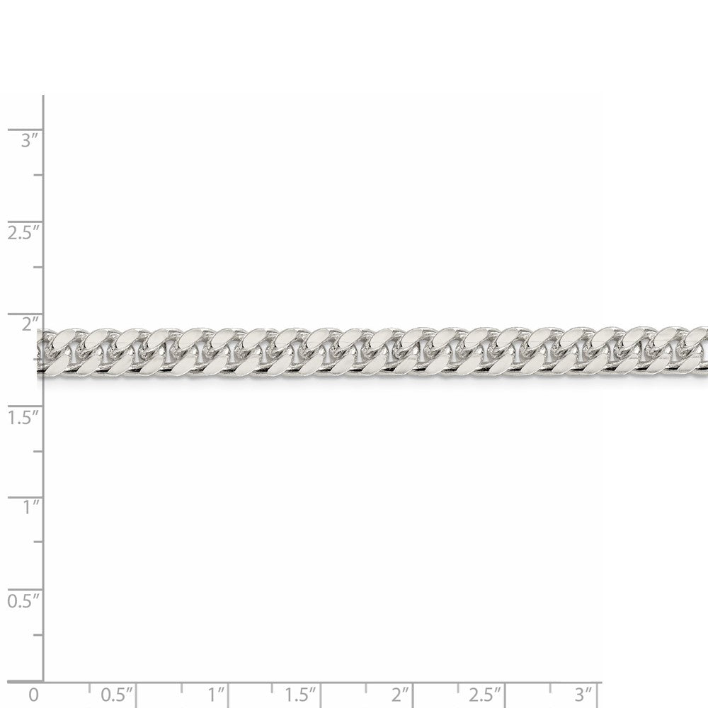 FJC Finejewelers 925 Sterling Silver Domed with Side Bright Cut Curb Chain 24 Inches x 7 mm