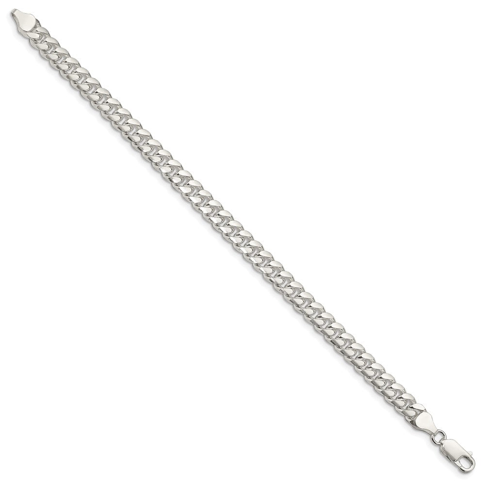 FJC Finejewelers 925 Sterling Silver Domed with Side Bright Cut Curb Chain Bracelet 8 Inches x 7 mm