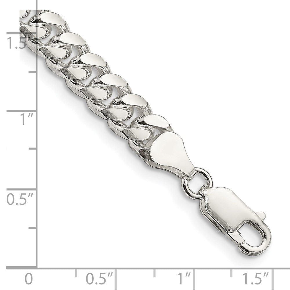 FJC Finejewelers 925 Sterling Silver Domed with Side Bright Cut Curb Chain Bracelet 8 Inches x 7 mm