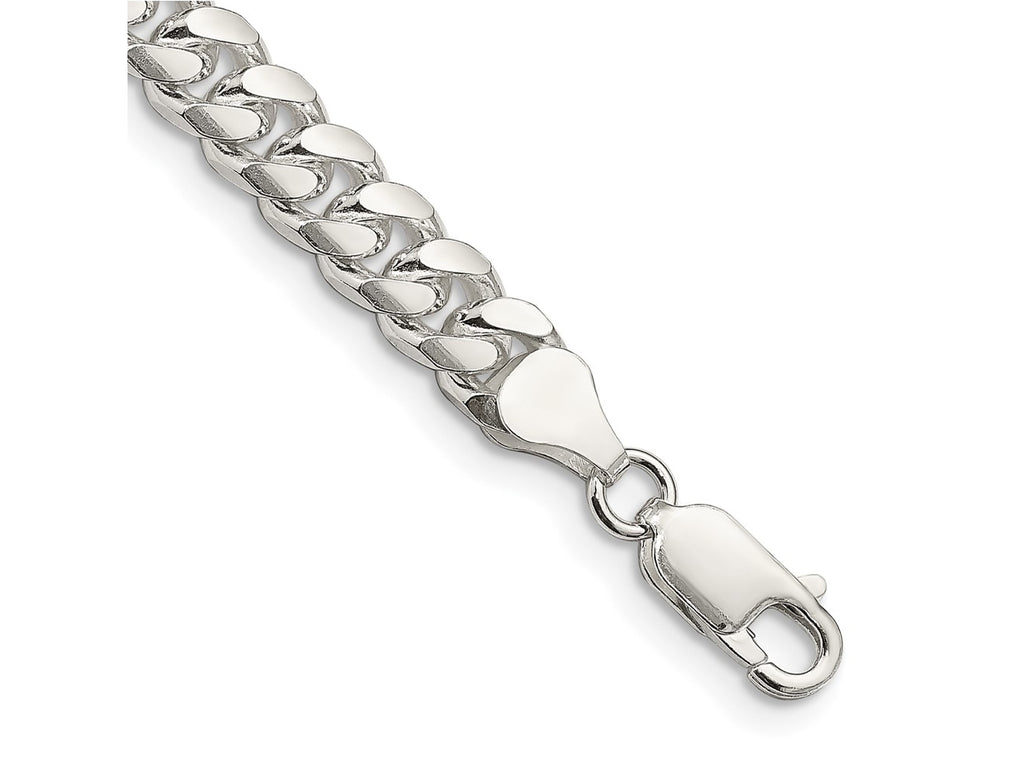 FJC Finejewelers 925 Sterling Silver Domed with Side Bright Cut Curb Chain Bracelet 9 Inches x 7 mm