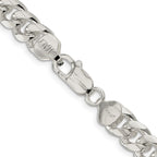 FJC Finejewelers 925 Sterling Silver Domed with Side Bright Cut Curb Chain 24 Inches x 8.5 mm