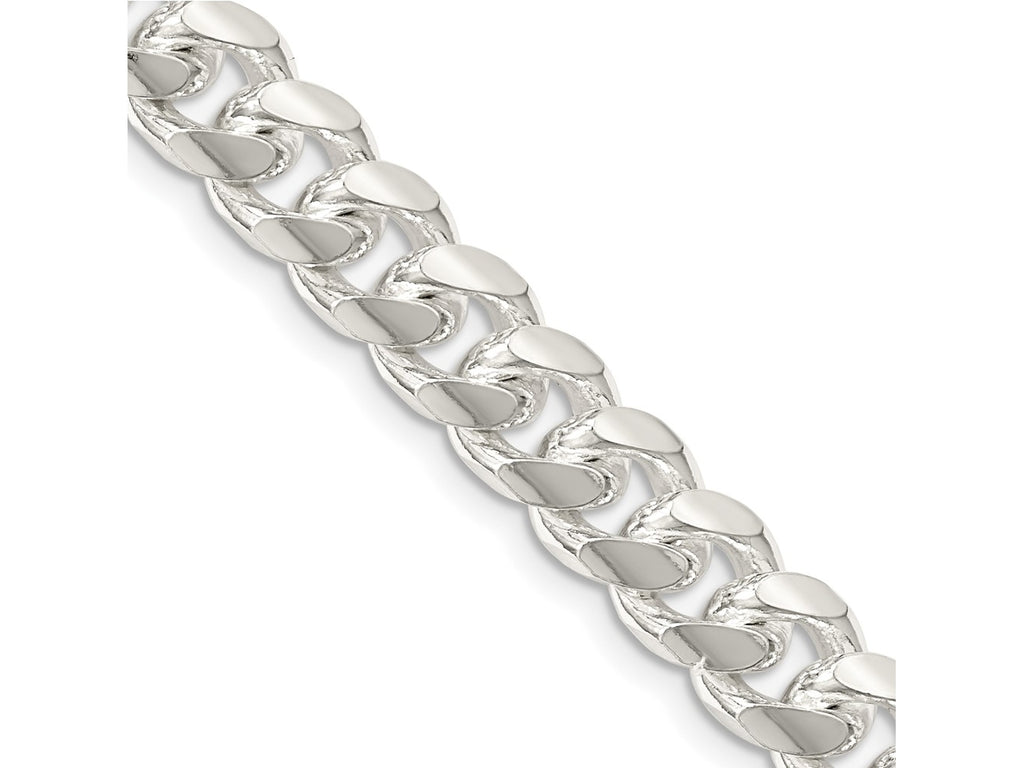 FJC Finejewelers 925 Sterling Silver Domed with Side Bright Cut Curb Chain 24 Inches x 8.5 mm