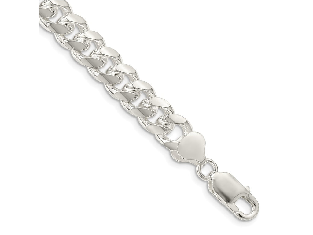 FJC Finejewelers 925 Sterling Silver Domed with Side Bright Cut Curb Chain Bracelet 7 Inches x 8.5 mm