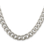 FJC Finejewelers 925 Sterling Silver Domed with Side Bright Cut Curb Chain 22 Inches x 10.5 mm