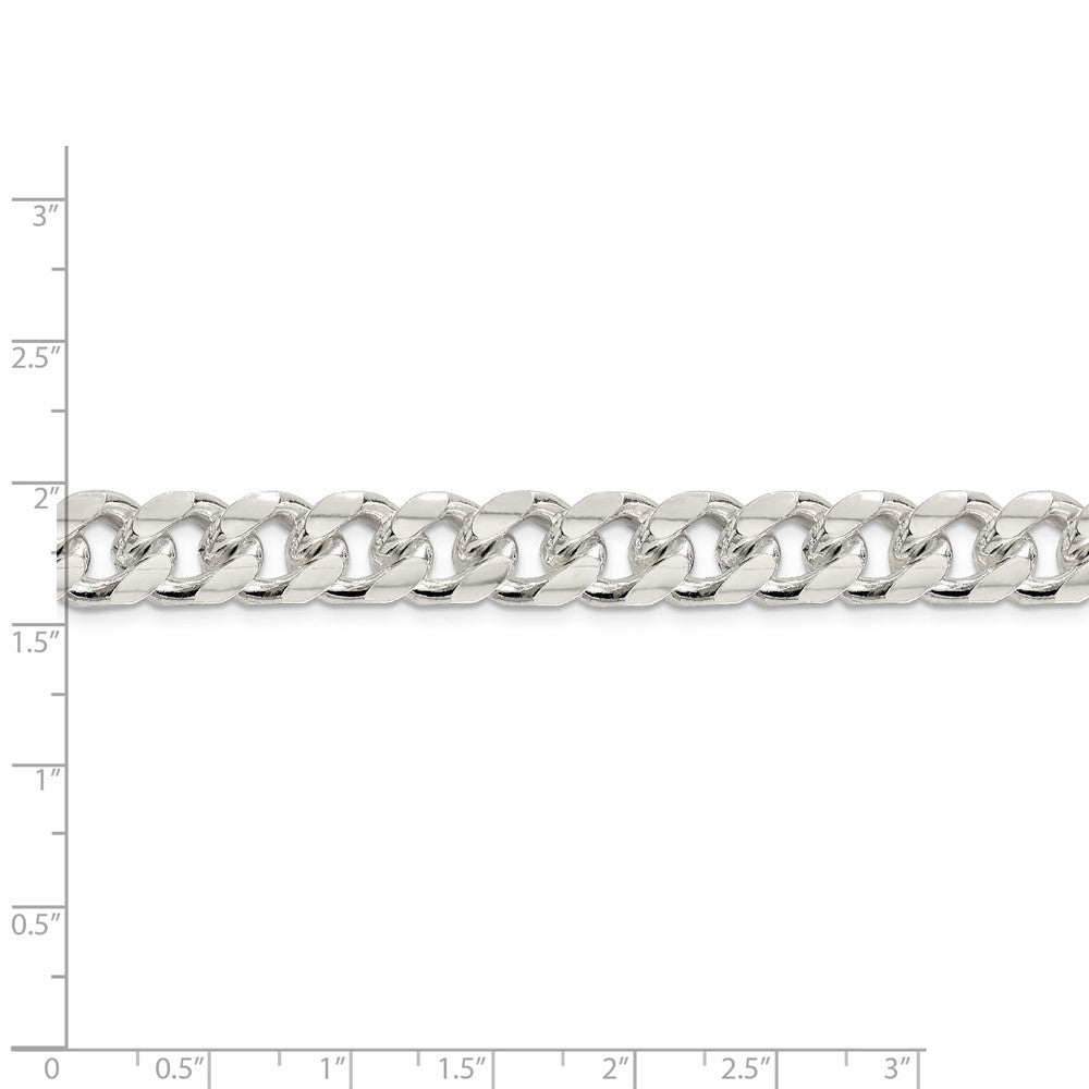 FJC Finejewelers 925 Sterling Silver Domed with Side Bright Cut Curb Chain 22 Inches x 10.5 mm