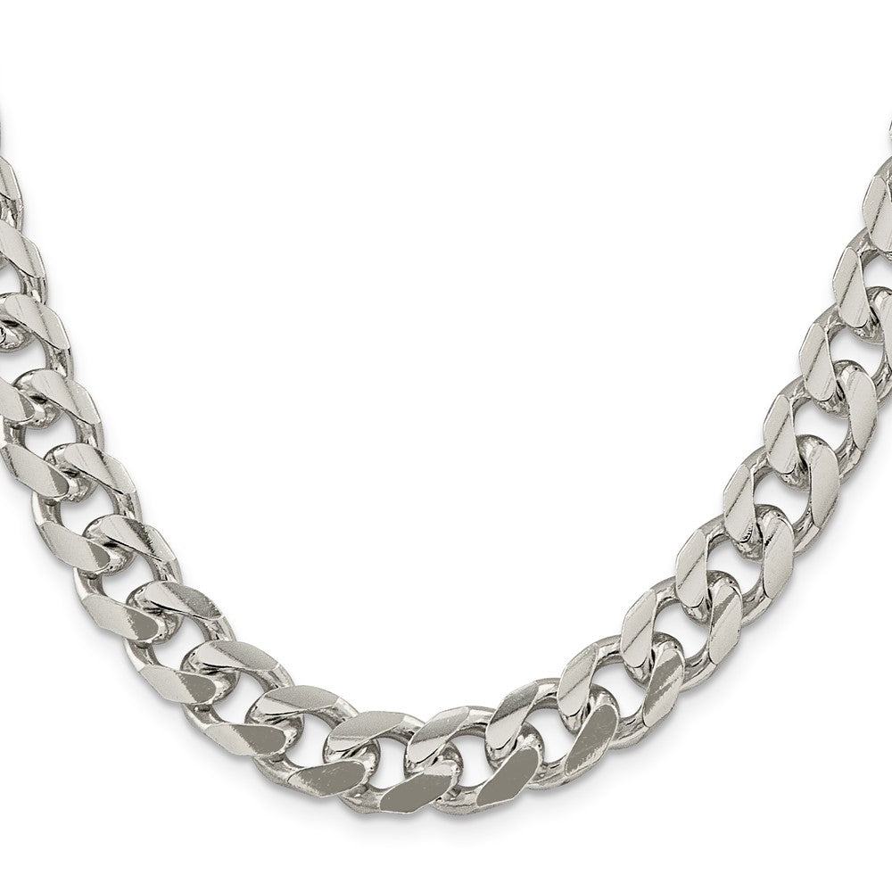 FJC Finejewelers 925 Sterling Silver Domed with Side Bright Cut Curb Chain 24 Inches x 10.5 mm